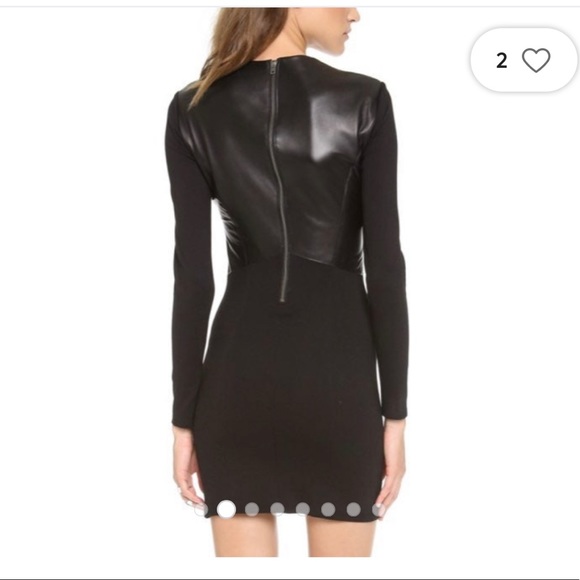Helmut Lang long sleeve leather mini dress size 2 - Picture 3 of 6